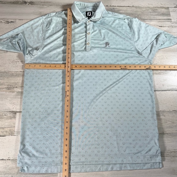 FootJoy Men’s Performance Golf SS Polo Shirt Sun Cloud Rain Print Blue Size XL - Picture 7 of 8